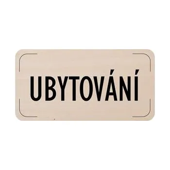 Cedulka na dveře - Ubytování, dřevěná tabulka, 160 x 80 mm