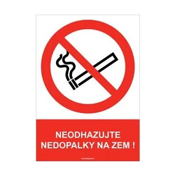 NEODHAZUJTE NEDOPALKY NA ZEM! - bezpečnostní tabulka, plast A5, 0,5 mm