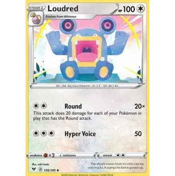 Sběratelská karetní hra Pokémon VIV 136/185 Loudred - Vivid Voltage Stav: Near Mint, Verze: REVERSE HOLO