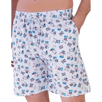 Pánské pyžamo Zábavné šedé a modré pyžamové pánské kraťasy na spaní SUPER COOL - SKATE CITIES 1P1733 šedá l