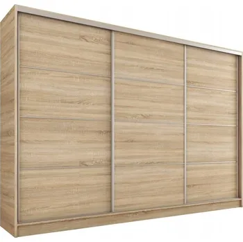 Šatní skříň Šatní skříň LITOLARIS 250 bez zrcadla, se 4 šuplíky a 2 tyčemi, dub sonoma