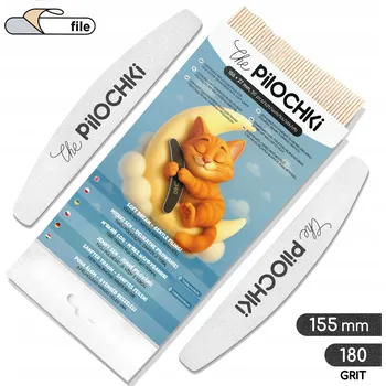 Jednorázové nádobí Zestaw naklejanych pilników półksiężyc 155 mm, biały, 180 zrnitost, 50 szt.