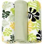 T-tomi bavlněné TETRA pleny - Tropical zelený vzor (3 ks)