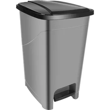 Odpadkový koš Koš s pedálem 10 l Komba šedý – praktický do kanceláře i kuchyně