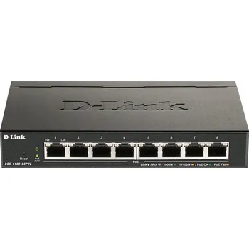 Switch D-Link Chytrý Přepínač DGS-1100-08PV2 s 8xGE PoE porty