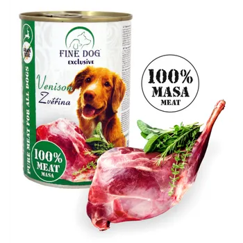 Krmivo pro psa FINE DOG EXCLUSIVE konzerva pro psy ZVĚŘINA 100% MASA 400g