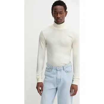 Pánské oblečení Bavlněné tričko s dlouhým rukávem Marc O'Polo 529220252100 béžová 01B, vel. XXL