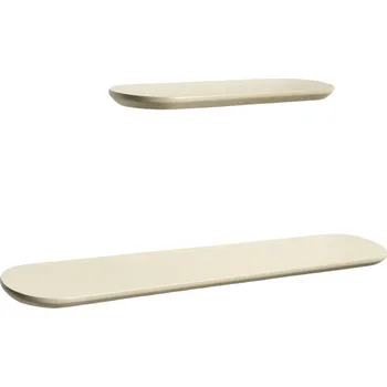 police Kave Home Set dvou béžových lakovaných polic Arely 35/55 cm