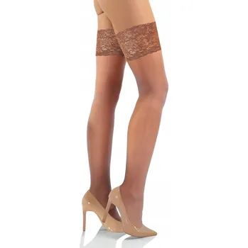 Dámské punčochy Samodržící punčochy Sesto Senso 15 DEN s krajkou, velikost XL/XXL Ete