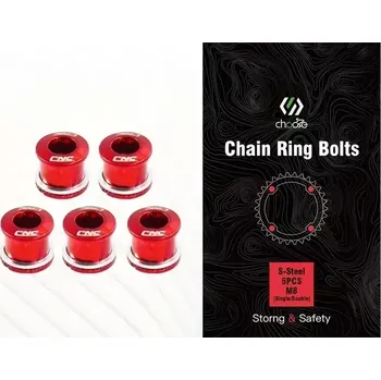 Klika na kolo a2z Šrouby do převodníků CNC set 5ks 6,5 mm průměr 10mm červená