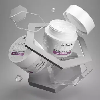 Lak na nehty CLARESA® Stavební gel na nehty HARD & EASY Builder gel MILKY WHITE, 45g