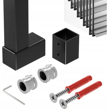 Zábradlí Zábradlí na schody, sloupek černé barvy 25x25 mm, 200 cm, model HARFA SOHO