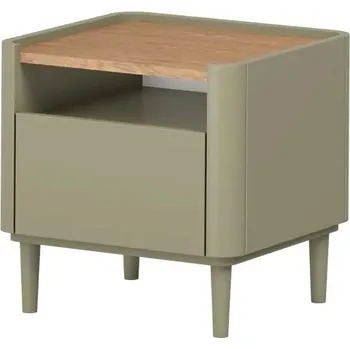 Noční stolek Noční stolek na nožkách Elivo - Meble Bogart eukalyptus / dub baltic dune 48x48 cm
