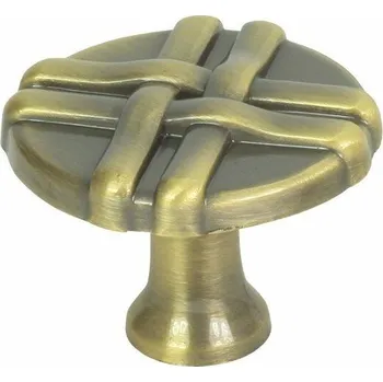 Nábytkové kování Nábytková úchytka knopka, hnědá matná, 3,3 x 3,3 x 2,5 cm