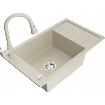Granitový dřez Jednokomorový granitový dřez Mexen Elias béžový