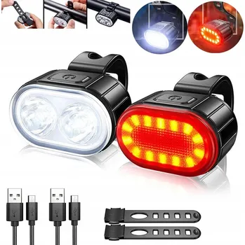 Cyklosvítilna Sada světel na kolo PŘEDNÍ A ZADNÍ SVĚTLO na kolo