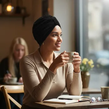 Ebbie Turban-twist madeira - ČERNÝ Velikost: 54