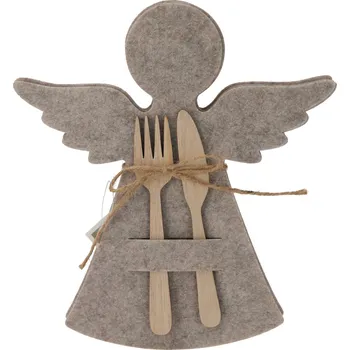 Příbor Home Styling Collection Plstěná kapsa na příbor ve tvaru anděla ochránce, 22 x 20 cm