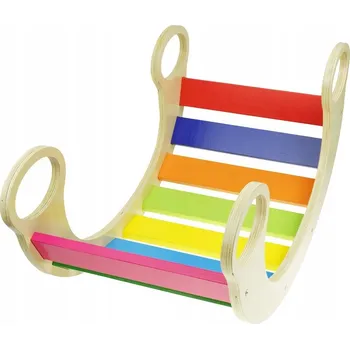 Dětská houpačka DŘEVĚNÉ HOUPAČKA NA BĚHOUNECH HOUPAČKA ROVNOVÁHA