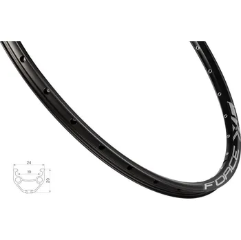 Plášť na kolo Force ráfek XC BASIC DISC 599x19 32 děr (černá)