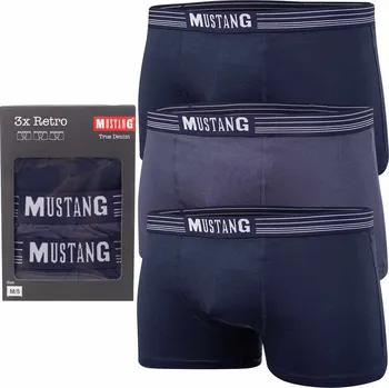 Boxerky MUSTANG BOKSERKI MĘSKIE 3PK NAVY/BLUE/NAVY 4046 1003 560 L Velikost: XL
