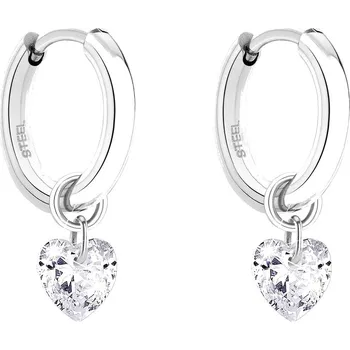 Náušnice Tamaris Romantické ocelové kruhy se srdíčky 2v1 TJ-0365-E-16 + 2 měsíce na vrácení zboží