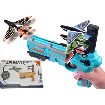 Dětská zbraň PISTOLET S VYSTŘELOVAČEM 4 LETADLA 25 cm E1368 EMAJ