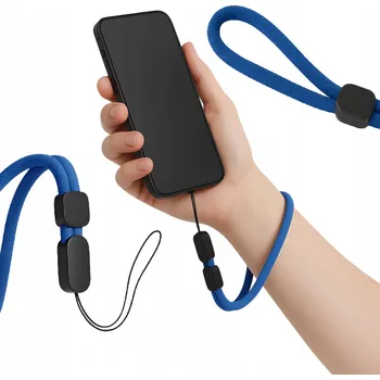 Šňůrka na telefon plast modrá