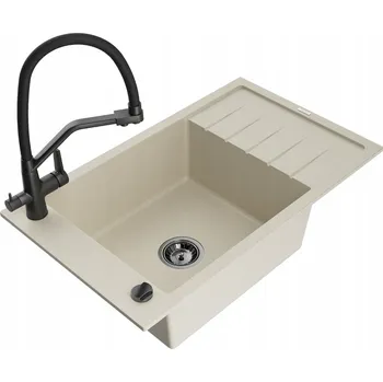 Granitový dřez Jednokomorový granitový dřez Mexen Elias béžový