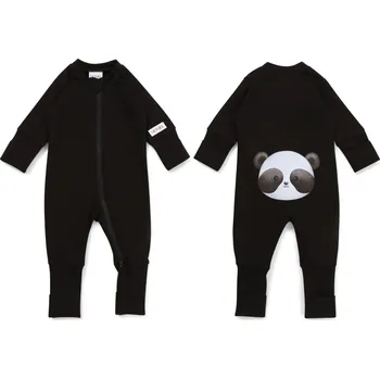 Kojenecký overall Moniel Dětský rostoucí overal Panda All Black černá Vel. 92/98
