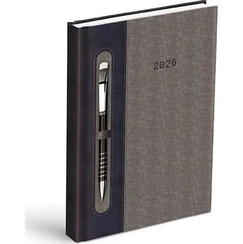 Diář MFP Diář 2026 D801 PU dark blue/gray Kniha
