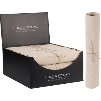 Organza látková 28x200 cm - pruhovaná látka, béžová barva