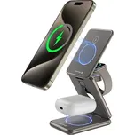 Swissten bezdrátová hliníková nabíječka AL1 (kompatibilní s MagSafe) Šedá