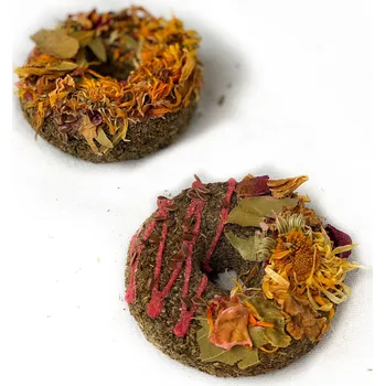 Krmivo pro hlodavce Bio Miro Rozkvetlé koláčky pro hlodavce - pamlsek pro králíky, morčata a jiné hlodavce - skvělé na srst na jaře 50 g