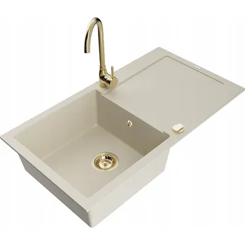 Granitový dřez Jednokomorový granitový dřez Mexen Leo, béžový