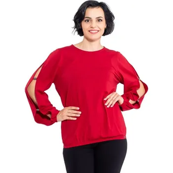 Dámské tričko Elegantní dámské tričko HALABALA Červená XXXL