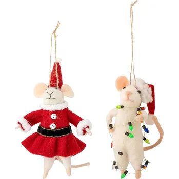 Závěsná dekorace Bloomingville Peo Ornament 2-pack 82061100 bílá 00X