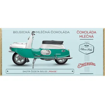 Čokoláda CHOCO POLA - Skútr Čezeta 501.03 Prase, Zelená - mléčná čokoláda 100g