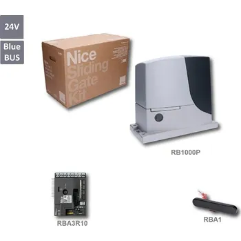 Robus 1000P pohon Nice pro bránu do 1000 kg - 24V pohon posuvné brány, elektronika RBA3 bez přijímače, indukční koncový spínač