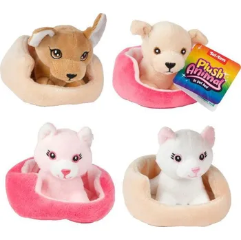 Hračka pro nejmenší Teddies Zvířátko v pelíšku plyš 11x10 cm