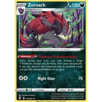 Volný čas Pokémon EVS 103/203 Zoroark - Evolving Skies Stav: Near Mint, Verze: HOLO