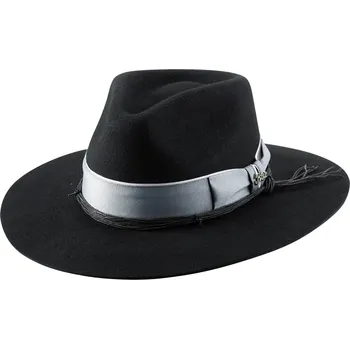 Klobouk Pánský vlněný klobouk CARTE BLANCHE – černý, ručně zdobený Velikost: 61 cm (XL)