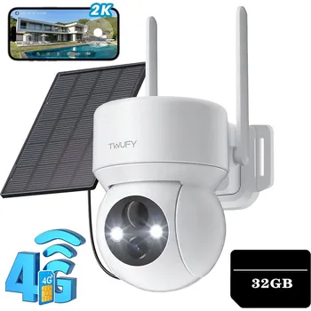 Bezpečnostní kamera SOLÁRNÍ KAMERA PRO MONITORING 4G LTE SIM 2K 3MPX OTOČNÁ PTZ 4X ZOOM GSM 32GB