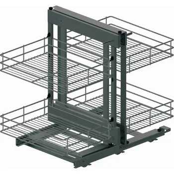 Nábytkové kování Koš do rohových skříněk magic corner Rejs Maxima Classic pravý, pro skříňku 800 mm, grafitový