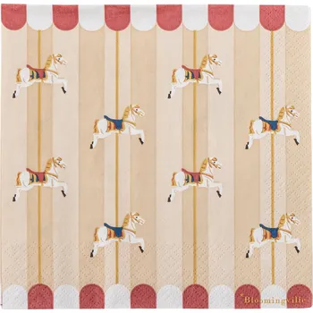 Papírový ubrousek Bloomingville, Papírové ubrousky Merry Go Round, 33 cm, 20 ks - Formadore