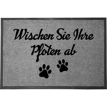 Vstupní rohožka šedá dekorativní Dárek do domu | Otři si nohy 60x40 cm