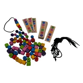 Dřevěná hračka Dřevěná navlékací stavebnice