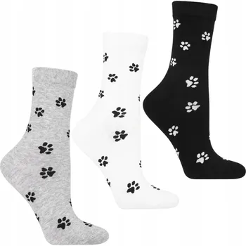 Dámské ponožky MORAJ 3balení dámských vysokých Ponožky Psí tlapky Dlouhé Ponožky 35-38