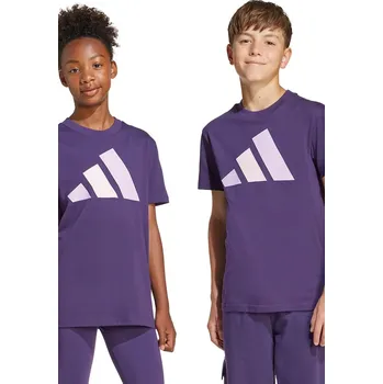 Dětské bavlněné tričko adidas fialová barva, s potiskem, JY0300 45X, vel. 176