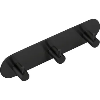 Protiskluzová podložka SAPHO Samolepící trojháček, kulatý, černá mat 32203B